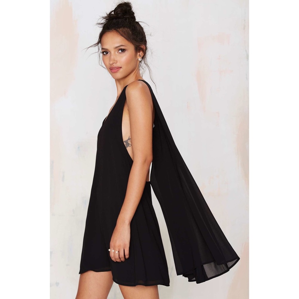 4Sienna by Nast Gal Black Cape Dress